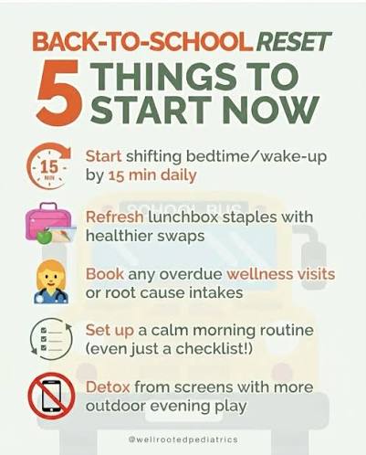 Back to school reset, school physical, sports physical, immunizations
